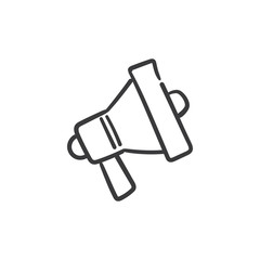 Megaphone doodle illustration, hand drawn loudspeaker vector icon.