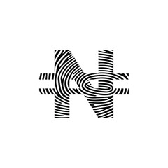 Naira Vector Icon Design. Nigeria  Currency Symbol. Fingerprint Concept Naira graphic design. NGN