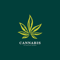 Fototapeta na wymiar Cannabis marijuana leaf logo vector