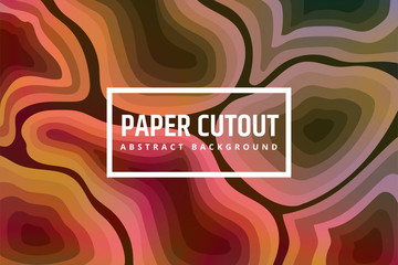 Papercut multi layers 3D color texture vector background. Abstract topography concept design or flowing liquid illustration