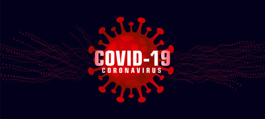 covid-19 coronavirus background with microscopic red virus