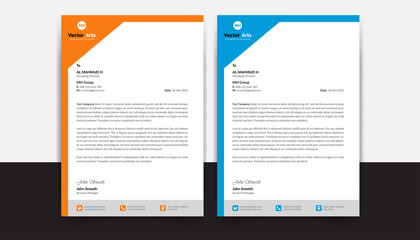 Abstract Letterhead Design Template. Minimal Corporate Letterhead.