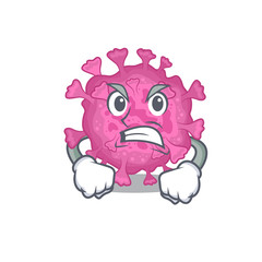 Corona virus organic cartoon character design with angry face