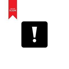 Exclamation mark icon vector. Icon illustration on white background.