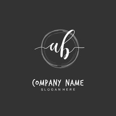 Handwritten initial letter A B AB for identity and logo. Vector logo template with handwriting and signature style.