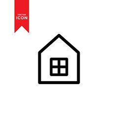 Home icon vector. Outline icon home isolated on white background.