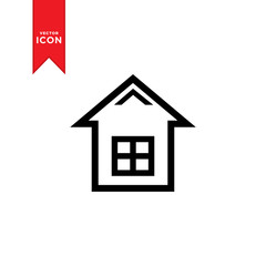 Home icon vector. Outline icon home isolated on white background.