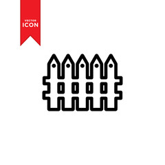 Fence icon vector. Flat design style on trendy icon.