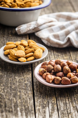 Dried almonds and hazelnuts.