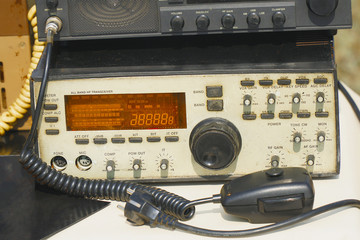 Fototapeta premium Old Amateur radio transmitter transceiver. Ham radio