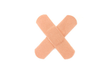 the plaster is isolated on a white background. Two plasters close up.