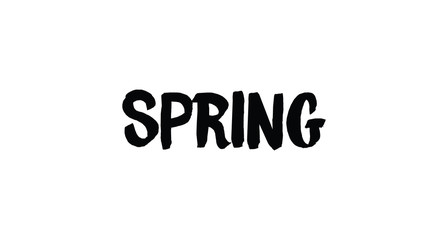 Spring text lettering sign. Modern typographic design element.