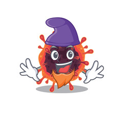Cute and funny corona virus zone cartoon character dressed as an Elf