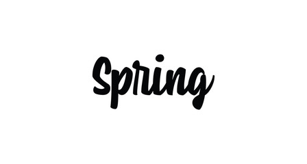 Spring text lettering sign. Modern typographic design element.