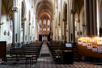 Fototapeta na wymiar Interior cappella in the city of Vals les Bains.