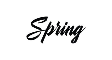 Spring text lettering sign. Modern typographic design element.