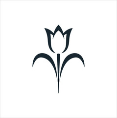 tulip flower logo design vector illustration