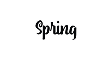 Spring text lettering sign. Modern typographic design element.