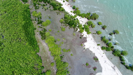 Bird eyes view Drone photography Coastline and sea landscape