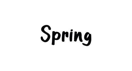 Spring text lettering sign. Modern typographic design element.