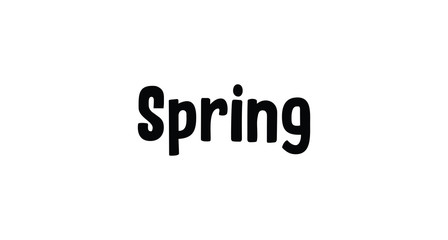 Spring text lettering sign. Modern typographic design element.