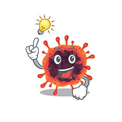 Have an idea gesture of corona virus zone mascot character design