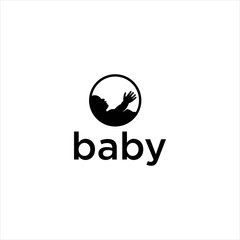 baby logo design , baby in the womb vector illustration