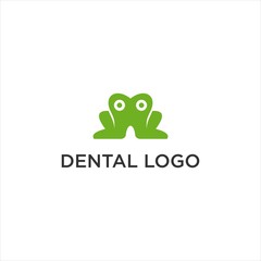 Cute Green Frog Logo for Pediatric Dental Clinic, Playful and Modern Dental Care Concept