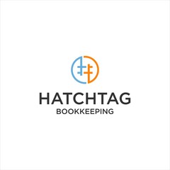 hashtag logo design for bookkeeping  vector