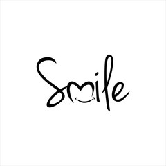 Creative Smile Logo Design. Dental Care and Love Concept with Typography. Happy Tooth Symbol