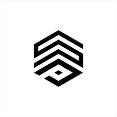 Geometric PS Initial Logo Design Concept Abstract Hexagon Symbol for Digital and Technology Business