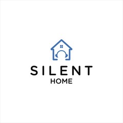 Silent Headset Logo Design Concept Abstract Icon for Info Center and Real Estate Business