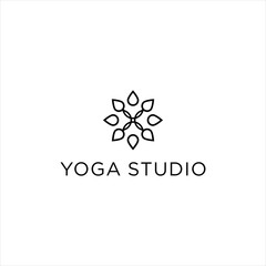 creative flower ornament or yoga welness logo vector