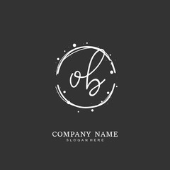 Fototapeta premium Handwritten initial letter O B OB for identity and logo. Vector logo template with handwriting and signature style.