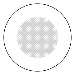 Fototapeta na wymiar Round filter material icon in circle round outline black color vector illustration flat style image