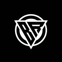 BR logo with negative space triangle shape and circle rounded