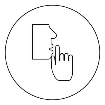 recommend clip art: Keep silence concept Man shows index finger quietly Person closed his mouth Shut his lip Shh gesture Stop talk please theme Mute icon in circle round outline black color vector