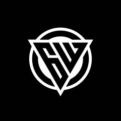 GW logo with negative space triangle shape and circle rounded