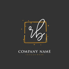 Fototapeta na wymiar Handwritten initial letter R B RB for identity and logo. Vector logo template with handwriting and signature style.