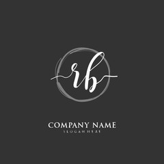 Fototapeta premium Handwritten initial letter R B RB for identity and logo. Vector logo template with handwriting and signature style.