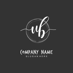 Handwritten initial letter U B UB for identity and logo. Vector logo template with handwriting and signature style.