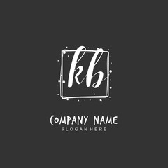 Handwritten initial letter K B KB for identity and logo. Vector logo template with handwriting and signature style.