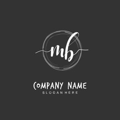 Handwritten initial letter M B MB for identity and logo. Vector logo template with handwriting and signature style.