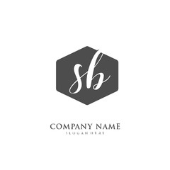 Handwritten initial letter S B SB for identity and logo. Vector logo template with handwriting and signature style.