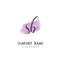 Handwritten initial letter S B SB for identity and logo. Vector logo template with handwriting and signature style.
