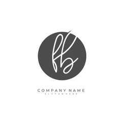 Handwritten initial letter F B FB for identity and logo. Vector logo template with handwriting and signature style.