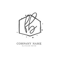 Handwritten initial letter F B FB for identity and logo. Vector logo template with handwriting and signature style.