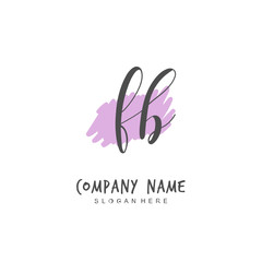 Handwritten initial letter F B FB for identity and logo. Vector logo template with handwriting and signature style.