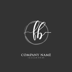 Handwritten initial letter F B FB for identity and logo. Vector logo template with handwriting and signature style.