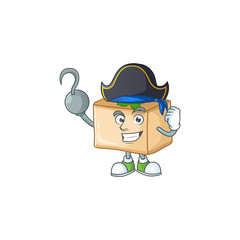 One hand Pirate cartoon design style of basbousa wearing a hat